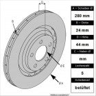 EBC Black Dash Disc Bremsscheiben Nissan Juke 1,2 DIG-T; 1,5 dCi; 1,6 (69-86 kw)