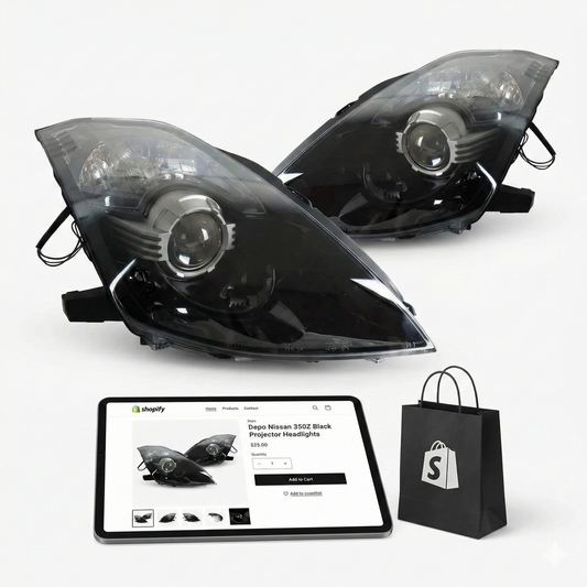 Nissan 350Z Facelift Bixenon Scheinwerfer schwarz im JDM style von Depo